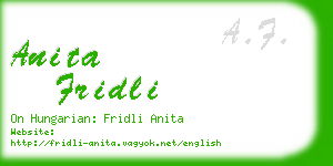 anita fridli business card